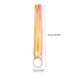 Wakauto 6 Pack Boys and Girls Rainbow Kite Wooden Circle Hand Kite Sensory Ribbons Educational Toy Rainbows for Boys and Girls