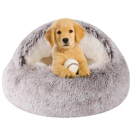 WgoogW Dog Beds for Small Dogs, Cat Bed Cave, Washable Cute Cat Bed, Cozy Nook Pet Bed for Dogs or Cats, Anti-Slip Puppy Bed for Small Medium Pets (Coffee, 20" x 20")