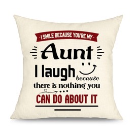 Yufansd Aunt Auntie Gifts Cushion Cover Gift for Aunt from Niece Nephew Pillow Cases with Sayings Gift for Aunt Birthday Christmas Daily Decoration Cushion Covers 45x45 cm (Aunt)