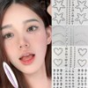 Wezzeon Face Attached Glitter Cubic Parts Makeup Face Body Sticker Set, 1 Set, Transparent / 웨젼 얼굴 붙이는 반짝이 큐빅 파츠 메이크업 페이스 바디 스티커 세트, 1세트, 투명