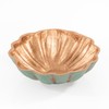 ANDALUCA Decorative Metal Turquoise Copper Finish Clamshell Bowls Set of