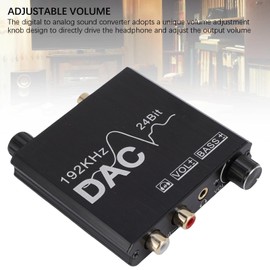 Depisuta 192KHz Digital to Analog Converter, Digital to Analog Sound Converter with Bass Adjustment Knob, 3.5mm Adapter, Eliminate Noise of No Input Signal​