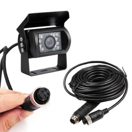 Camecho 12V-24V 4 Pins 18 LEDs IR Night Vision Waterproof Rear View Camera +10M 4 Pins Cable for Car / Bus / Truck / Trailers / Caravan / Camper / Heavy Reverse