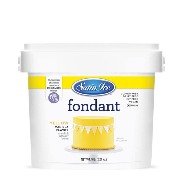 Satin Ice Yellow Fondant, Vanilla, 5 Pounds