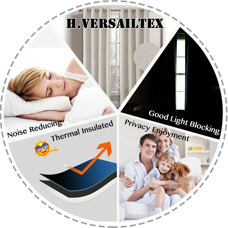 H.Versailtex - Cortinas oscurecedoras con aislamiento térmico, peso pesado, textura