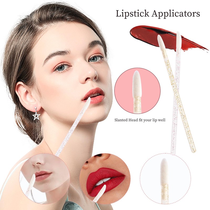 100 Pcs Disposable Lip Wands Applicator, Premium Lipstick Brush Stick,Eye