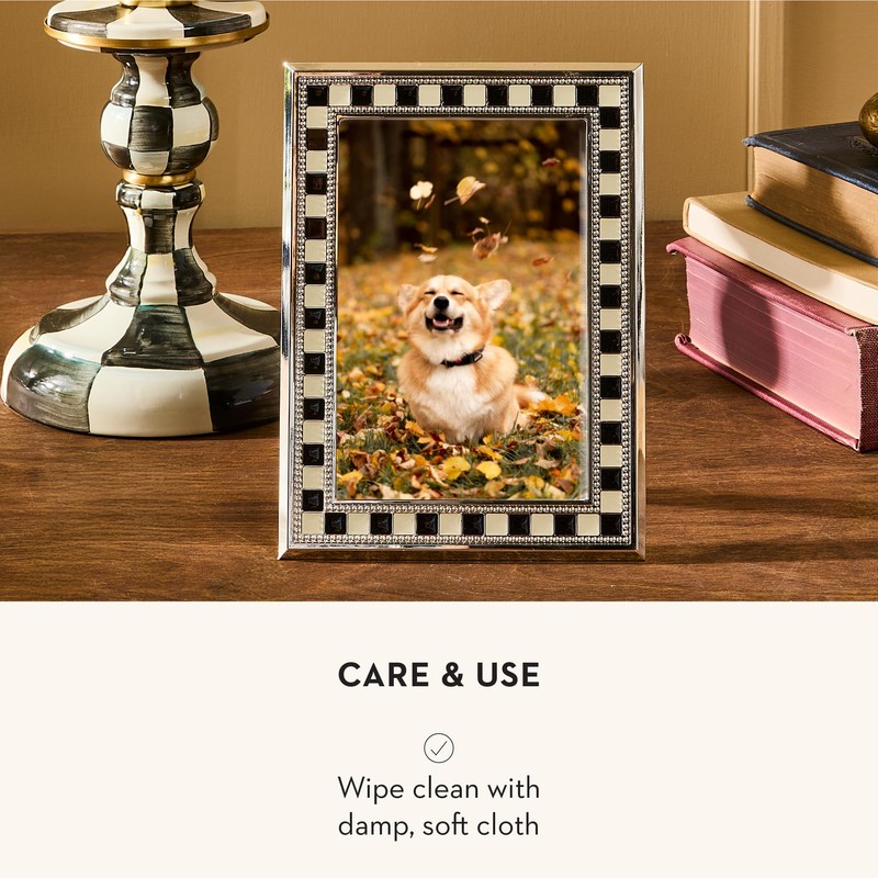 MACKENZIE-CHILDS Decorative Picture Frame, 4" x 6", Black-and-White Celebrate