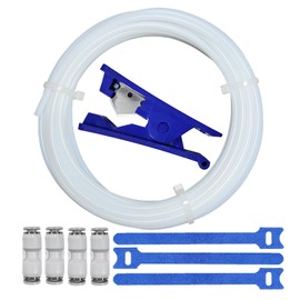 PTFE Tube Kit, 2.5mm ID×4mm OD, 5M/16.4ft, Compatible with Bambu Lab AMS X1/P1P/A1, CREALITY K2 Plus/Hi, FLASHFORGE 5M, Prusa MMU3 (white PTFE Tube Kit)