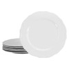 Elama Henryi 6 Piece Embossed Rim Detail Porcelain White Dinner
