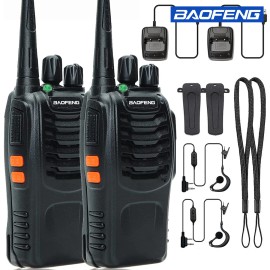 US Warehouse 2 Packs Baofeng BF-888S Kids Walkie Talkie UHF Two Way for Radio 888S 400-470MHz Frequency Range for Outdoorcolor: 1pair Black