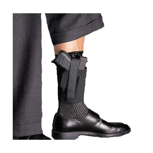 Galco Cop Ankle Band for Ruger LCP, Kel Tec P3AT, P32, Sig Sauer P238, NAA Guardian (Black, Right-Hand)