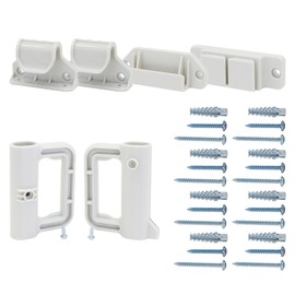 WOMHOM Baby Gate Replacement Parts for Mesh Baby Gate Retractable Dog Gate Full Set Wall Mounting Accessories Hardware Brackets Hooks Latches Screws for Retractable Gate Outdoor Indoor (Light Gray)