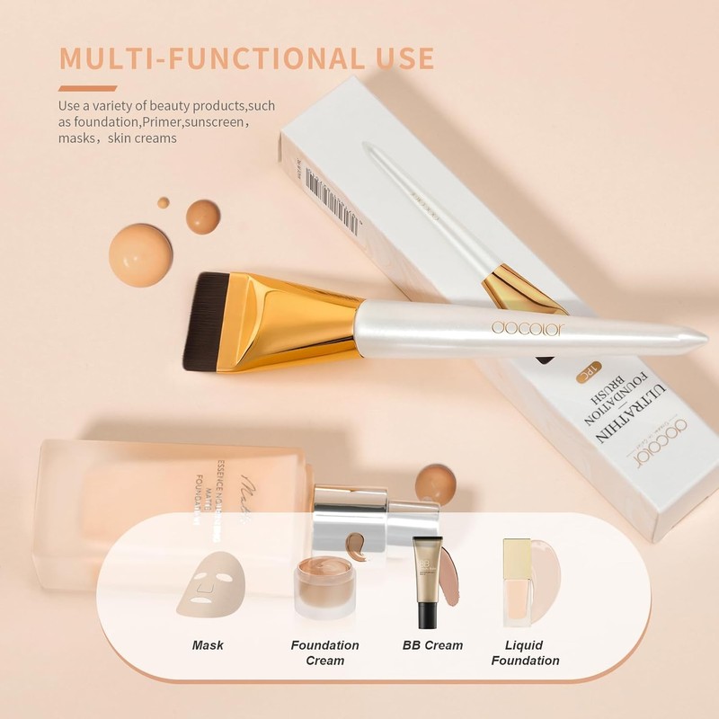 Docolor Flat Foundation Brush for Liquid Makeup Ultra-thin Blending Premium
