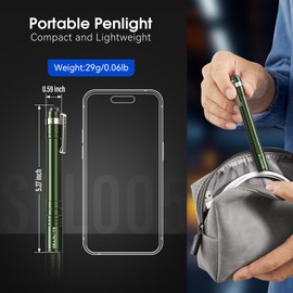 GEARLITE Torch, Mini LED Small Torch, IPX4 Waterproof Pen Torch, Handheld Torch Small, Pen Lamp Perfect for Inspection, Work, Repair, Home, Emergencies - Green