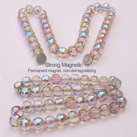 PEDOBO Magnetic Curtain Tiebacks, Faceted Disco Crystal Glass Beaded Curtain Tiebacks Drapery Shower Sheer Curtain Holdbacks Boho Farmhouse Home Decor (Purple)