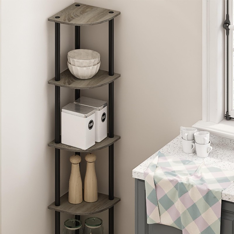 Furinno Furinno Turn-N-Tube 5 Tier Corner Display Rack Multipurpose Shelving