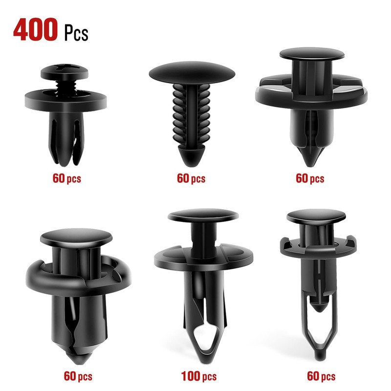 Nilight 400PCS Car Retainer Clips 6mm 7mm 8mm 9mm 10mm
