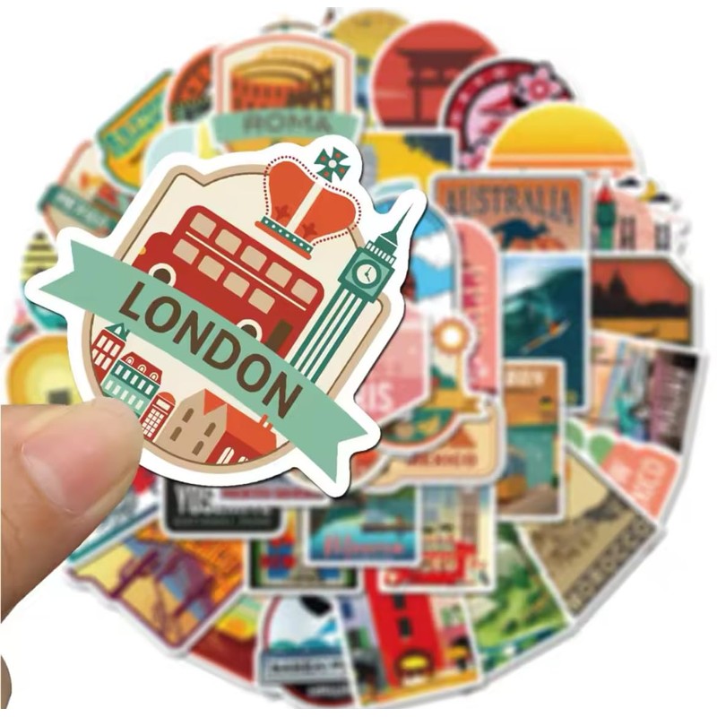 50 Pack Global Destination Locations Sticker Pack