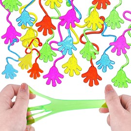 50 Piezas Juguetes Coloridos de Manos Pegajosas, Manos Adhesivas para Niños, Juguete Blando para Palma de Las Manos, Recuerdos de Juguete Fiesta para Niñas Niños, Relleno de Huevo de Halloween Navidad