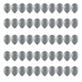Pack of 50 Colourful Balloons Grey Latex Balloons 30 cm 12 Inch Decohelium for Weddings, Birthday Parties and Decoration (Grey)
