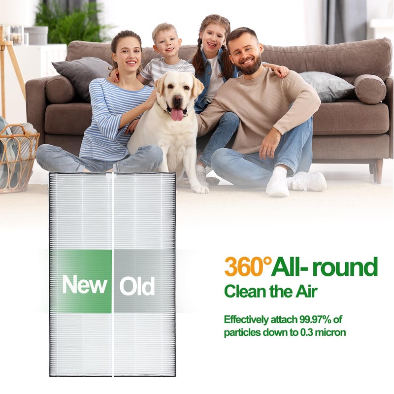 2 Pack KC-860U Replacement Filter Compatible with Sharp Air Purifier