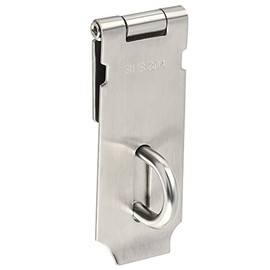 Sayayo SUS304 Stainless Steel Padlock Hasp Door Lock Shed Lock, 4-Inch Heavy Duty Hasp and Staple Door Clasp Gate Latch, Silver, EMS9