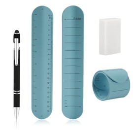 1PCS Reusable Waterproof Silicone Memo Wristband,Erasable Wearable Notepad with Pen Eraser for To-Do Lists,Study Task Reminders(Blue)