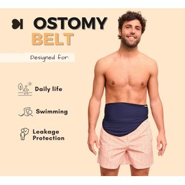 Ostomy Belt | Ostomy Support Belt | Sport & Swiming | Inner Pocket to hold Ostomy Pouch | (S)