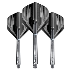Red Dragon Dart Flight & Shaft Combo Grey - 4 Sets of Standard Flights and 4 Sets of Medium VRX Shafts Per Pack