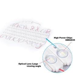 WAHADI 200 PCS DC12V Injection 3 LED Module Blue DIY Led Bulbs 1.32 W Waterproof Decorative Back Light for Letter Sign Advertising Signs with Tape Adhesive Backside (Blue)