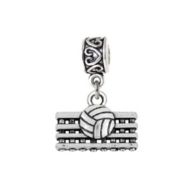 LaBenie Dangle Volleyball and Net Charm Bead