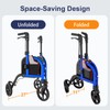 SUCCU 3 Wheel Walkers for Seniors, Foldable Narrow Wheeled Rollator,