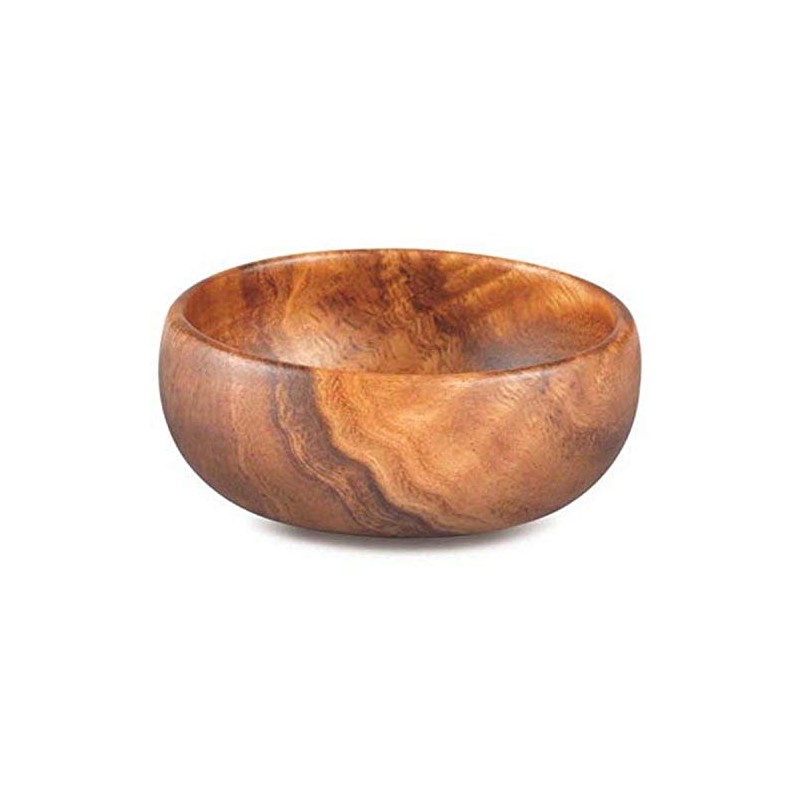 Pacific Merchants Trading Acaciaware Round Calabash Bowl, 4-Inch by 1.5-Inch