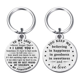 ABNTY Anniversary Keychain Gifts for Men Women, Valentine's Day Gifts for Him Her, Christmas Birthday Gift