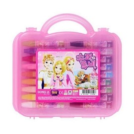 Hottracks Dong-A Crayons 18-Color Pink for Girls Random Character / 동아 크레파스 18색 여아용 분홍 캐릭터랜덤