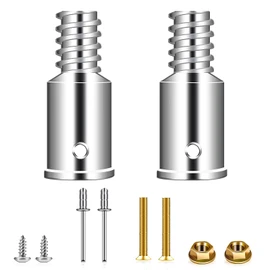 Sartatue Thread Tip Replacement,Ultra Threaded Tip Repair Kit 1 Inch Extension Pole Adapter Tips Metal Threaded Handle Tips for Mop Broom Brush (1 Inch-2PCS)