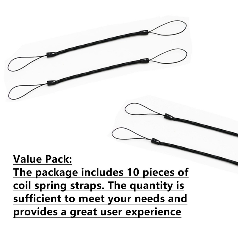 ZWxqysp 10 Pack Elastic Lanyard Tether, Retractable Spring Coil Strap