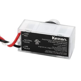 Keilton 120-277V AC Dusk to Dawn Photocell Light Sensor, Outdoor Hard-Wired Post Eye Light Control with Photoelectric Switch, Auto On/Off, UL Listed, 1 Pack