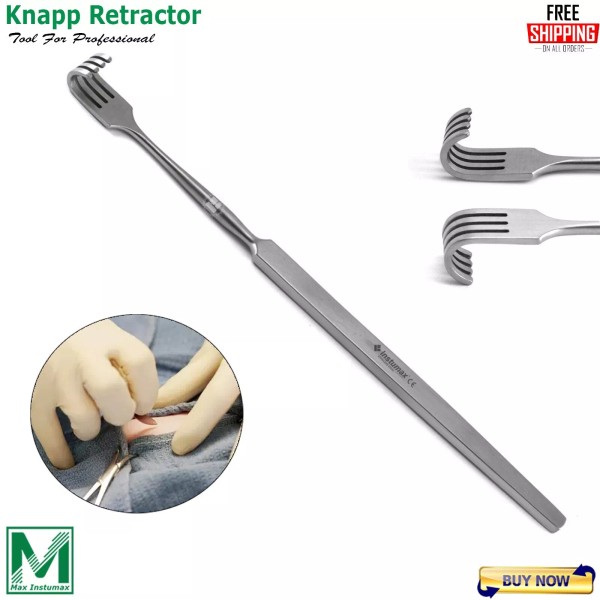 INSTUMAX Surgical Knapp Retractor Three Prong Hook Sharp Ophthalmic Surgery