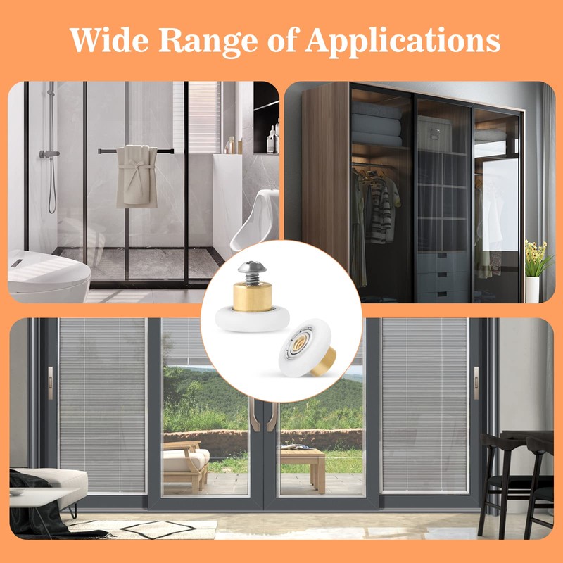8 Pcs Shower Door Rollers Replacement Bathroom Pan Glass Sliding