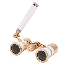 Opera Glasses Binoculars,3X25 Theater Glasses Binocular,Portable Opera Binocular Telescope with Handle for Adults/Kids/Women/Girls in Musical(White)