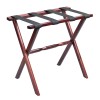 Homeroots Hotel Cherry Mahogany Folding Luggage Rack With Black Straps