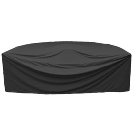 Half Moon Patio Furniture Set Covers, Half Moon Outdoor Sectional Cover Waterproof, Semi Circle Patio Sofa Couch Cover with Drawstring and Adjustable Shoulder Strap (125*59*30inch,Black)