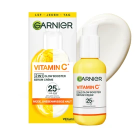 SkinActive Vitamin C Serum Crème – bringt müde und unebenmäßige Haut zum Strahlen, enthält Vitamin C Derivat und Super Zitrus, 50 ml