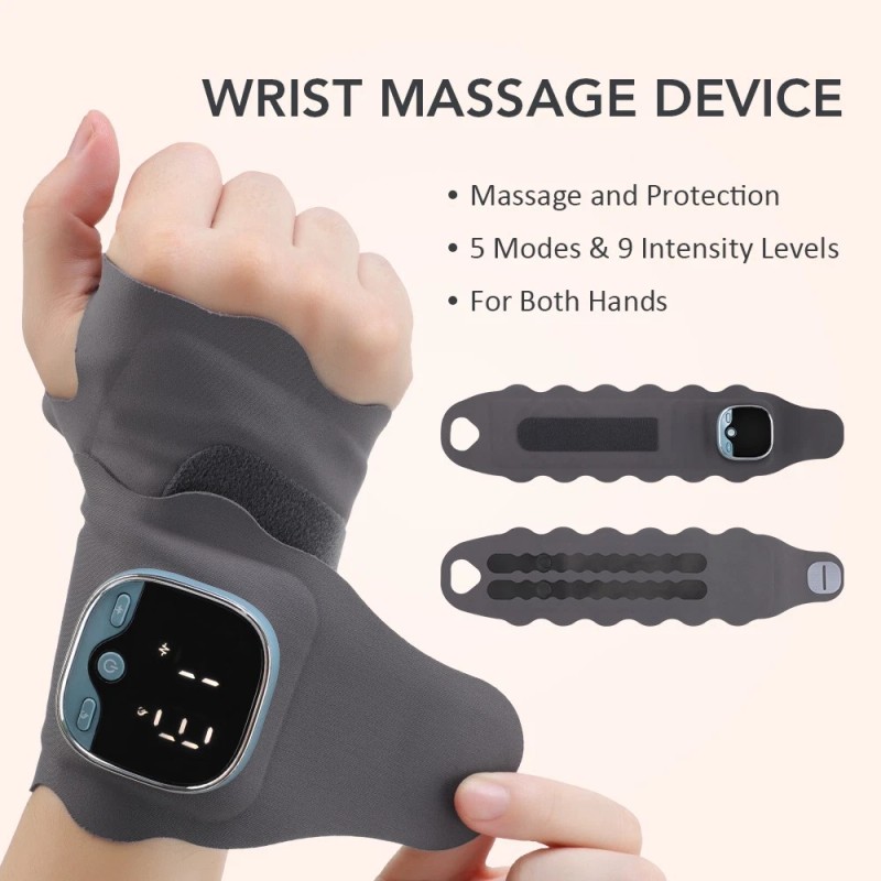 Cordless Hand Wrist Massager 3 Heat Levels, 5 Massage Modes,