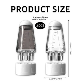 2 Pcs Hair Oil Applicator, Hair Oil Applicator Bottle and Scalp Massager, Portable Liquid Oiling Dispenser, Root Comb Massager with Roller Ball, Oiling Dispenser for Scalp Treatme