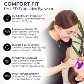 Existing Beauty Lashes UV LED Protective Eyewear: Anti-UV Light Glasses for Lash Extension Safety | Optimal Eye Protection for Artists & Clients | Durable & Comfort Fit