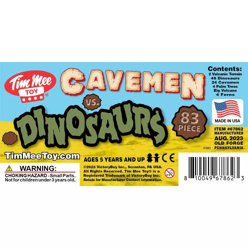 BMC Toys TimMee Processed Plastic Prehistoric Dinosaur Cavemen Tim Mee