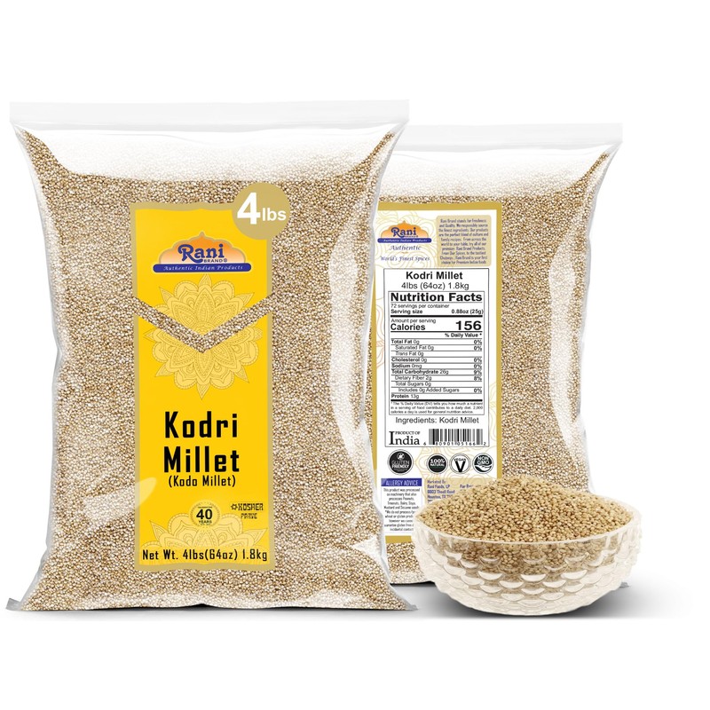 Rani Kodri (Polished Kodo Millet Seeds) Ancient Grains, 64oz (4lbs)