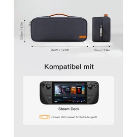 Inateck 360° all-round protection, shockproof case, storage bag, accessory bag, fits console, original charger